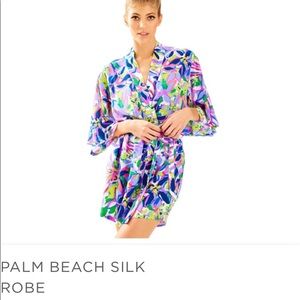 Lilly Pulitzer Palm Beach Silk Robe NWT sz S/M